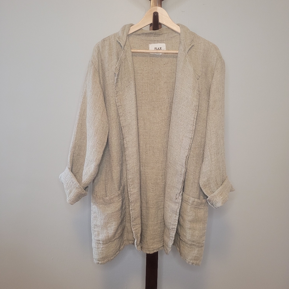 Flax Double Breasted Over-size Sage Blazer Size S